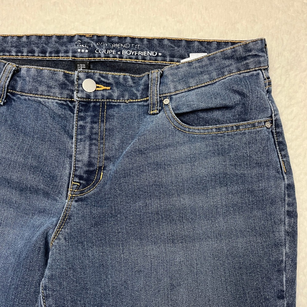 Gap Jeans Womens 12/31 Dark Indigo Boyfriend Fit Contrast Cuff 985497-00 2014